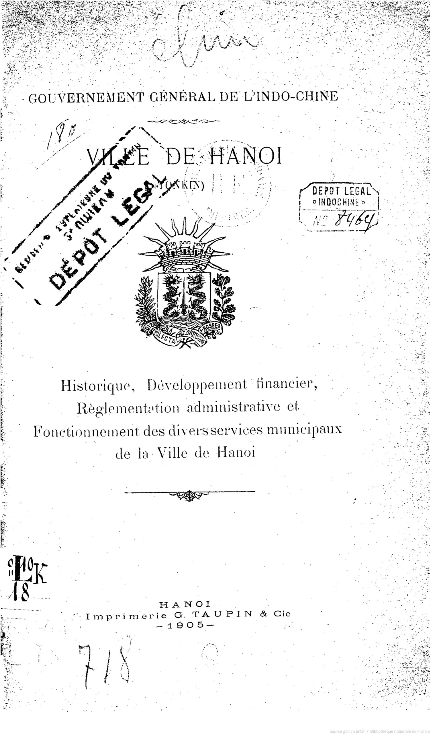 1905 – Phần báo cáo về Bệnh viện bản xứ của Chính quyền Bảo hộ những ngày đầu trích dẫn từ Tập tài liệu hành chính của Phủ Toàn quyền Đông Dương phát hành